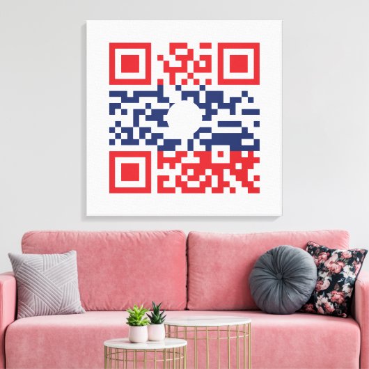 Toile I Love Laos (Khoy Huk Lao) Drapeau QR Code | Geek  (Insitu(Salon))