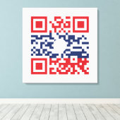 Toile I Love Laos (Khoy Huk Lao) Drapeau QR Code | Geek  (Insitu (Plancher de Bois))