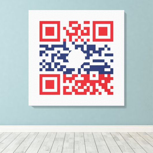Toile I Love Laos (Khoy Huk Lao) Drapeau QR Code | Geek  (Insitu (Plancher de Bois))