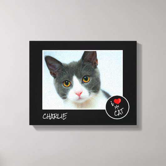 Toile I Love My Cat, Custom Photo - Amateurs d'animaux d (Recto)