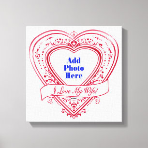 Toile I Love My Wife ! - Photo Red Hearts