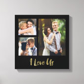 Toile I Love Us Gold Script Mariage Canvas (Recto)