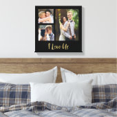 Toile I Love Us Gold Script Mariage Canvas (Insitu(Chambre))