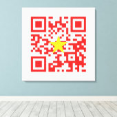 Toile I Love Vietnam (Tôi Yêu Viêt Nam) Drapeau QR Code (Insitu (Plancher de Bois))