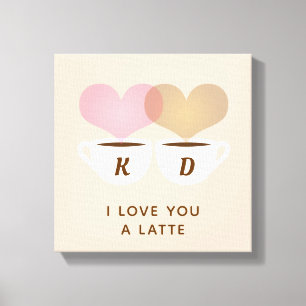 Toile I Love You A Latte Custom Monogram