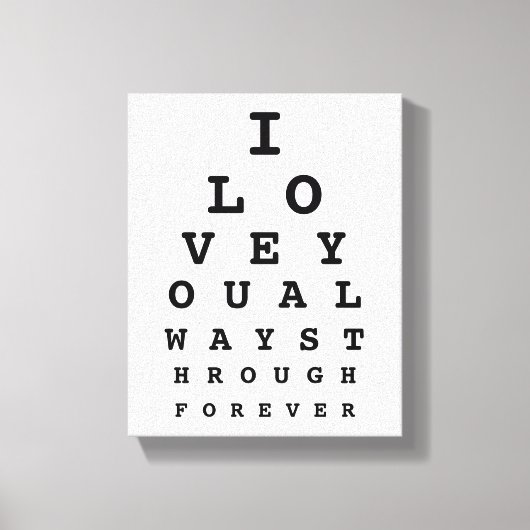 Toile I Love You Eye Chart Canvas (Recto)