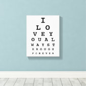 Toile I Love You Eye Chart Canvas (Insitu (Plancher de Bois))