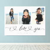 Toile I Love You Modern Heart Script Photo Collage (Insitu (Plancher de Bois))