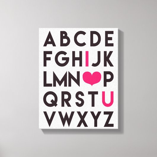 Toile I LOVE YOU - Romantic Alphabet Canvas (Recto)