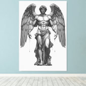 Toile Icarus Fallen - Dark Graphic Mythological Canvas  (Insitu (Plancher de Bois))