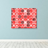 Toile Icône de Noël Rouge Carré Vacances Art classique (Insitu (Plancher de Bois))