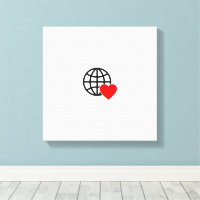 Icône Globe Amour Mondial | Conception de cœur de 