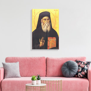 Toile Icône orthodoxe de Saint Nectarios d'Égine