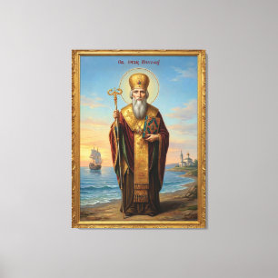 Toile icône orthodoxe de saint Nicolas
