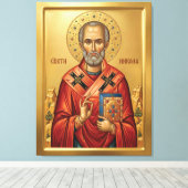 Toile icône orthodoxe de saint Nicolas (Insitu (Plancher de Bois))