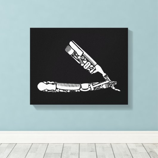 Toile icônes barber razor (Insitu (Plancher de Bois))