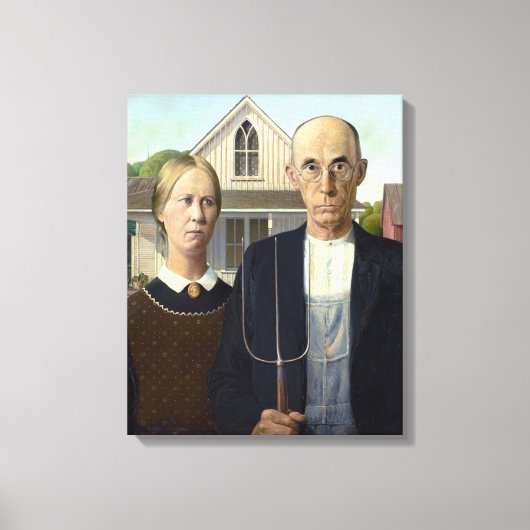 Toile Iconic Grant Wood gothique américain (Recto)