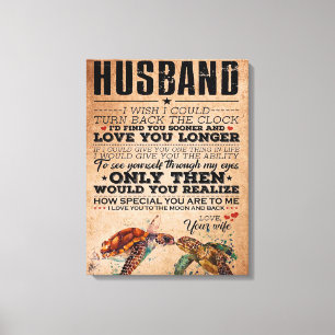 Toile Idée cadeau pour mari citation d'amour, Anniversai