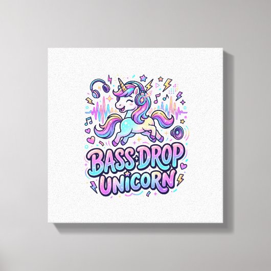 Toile Idée de cadeau licorne basse drop typographie Des (Recto)