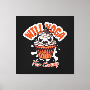 Toile Idée de Cupcake Halloween pour le Yoga des Mamans
