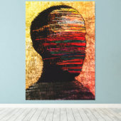 Toile Identité Fragmentée – Art Abstrait Coloré de Fil (Insitu (Plancher de Bois))