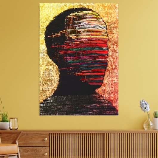 Toile Identité fragmentée - Thread Art Abstrait coloré (Insitu(Salon))