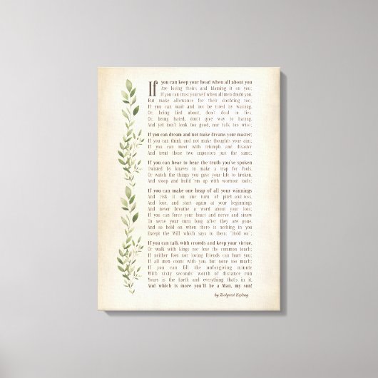 Toile IF, Poème inspiré de Rudyard Kipling (Recto)