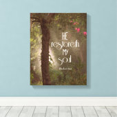 Toile Il restorera mon âme Bible Verse Écriture (Insitu (Plancher de Bois))