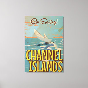 Toile Îles Anglo-Normandes affiche de voyage vintage
