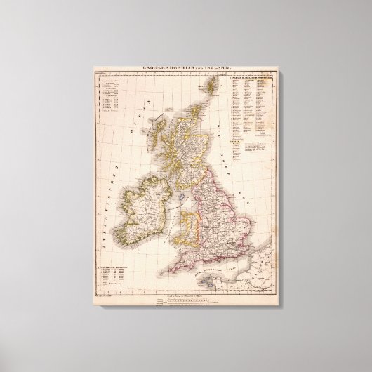 Toile Îles britanniques, Angleterre, Irlande (Recto)