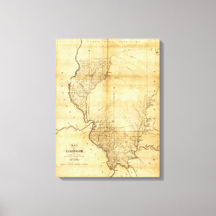 Toile IllinoisPanoramic MapIllinois