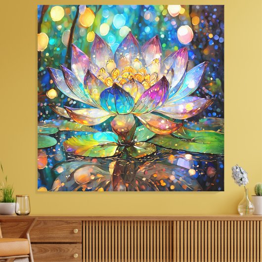 Toile Illuminated Blooming Lotus Flower (Insitu(Salon))