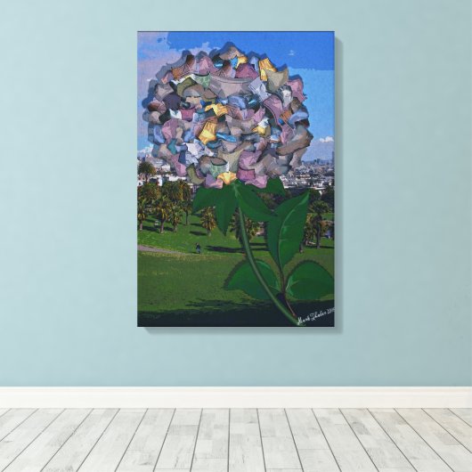 Toile Illusion optique : Une floraison dans Dolores Park (Insitu (Plancher de Bois))