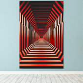 Toile Illusions hypnotiques rouges (Insitu (Plancher de Bois))