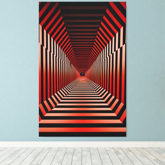 Toile Illusions hypnotiques rouges (Insitu (Plancher de Bois))