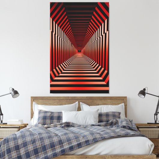 Toile Illusions hypnotiques rouges (Insitu(Chambre))