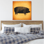 Toile Illustrated Vintage Pig (Insitu(Chambre))