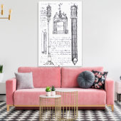 Toile Illustration annotée de Pendent, Diagonal (Insitu(Salon))