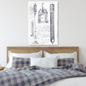 Toile Illustration annotée de Pendent, Diagonal (Insitu(Chambre))