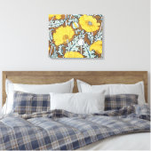 Toile Illustration Art Nouveau Poppy Fleur Jaune (Insitu(Chambre))
