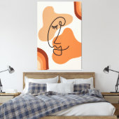 Toile Illustration Brown, orange et rouge gras Abstrait (Insitu(Chambre))