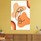 Toile Illustration Brown, orange et rouge gras Abstrait (Insitu(Salon))