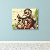 Toile Illustration classique de l'arbre du Père Noël joy (Insitu (Plancher de Bois))