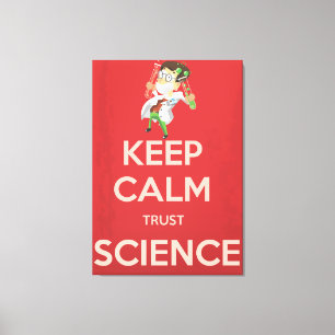 Toile Illustration Conserver le calme et Jouer vintage.