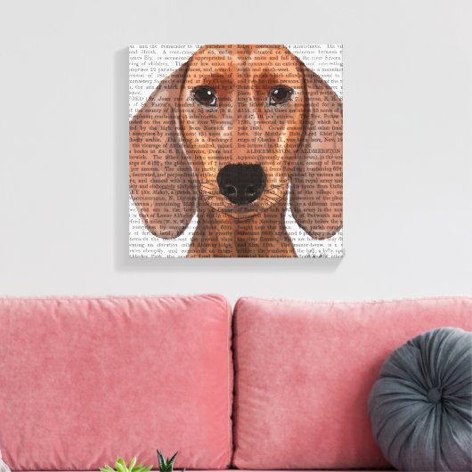 Toile Illustration Dachshund Plain (Insitu(Salon))
