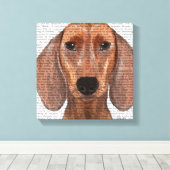 Toile Illustration Dachshund Plain (Insitu (Plancher de Bois))