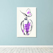 Toile Illustration d'aquarelle de mode de bouteille de p (Insitu (Plancher de Bois))