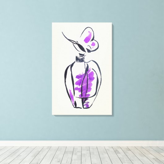 Toile Illustration d'aquarelle de mode de bouteille de p (Insitu (Plancher de Bois))