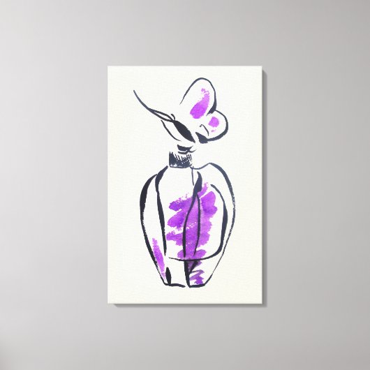 Toile Illustration d'aquarelle de mode de bouteille de p (Recto)