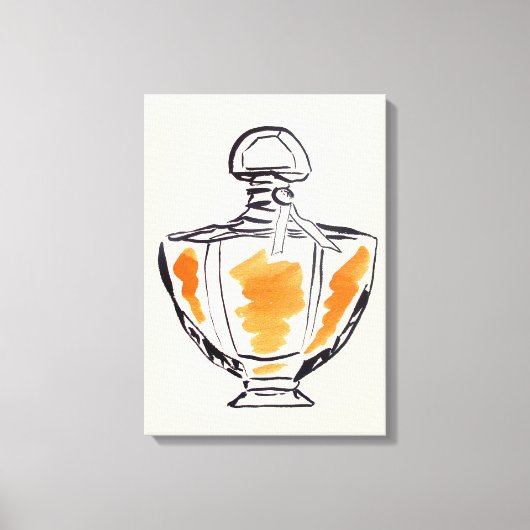 Toile Illustration d'aquarelle de mode de bouteille de p (Recto)